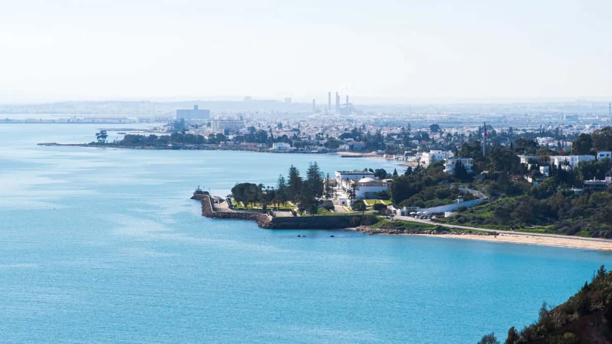 Côte de Carthage vue du ciel, Tunisie