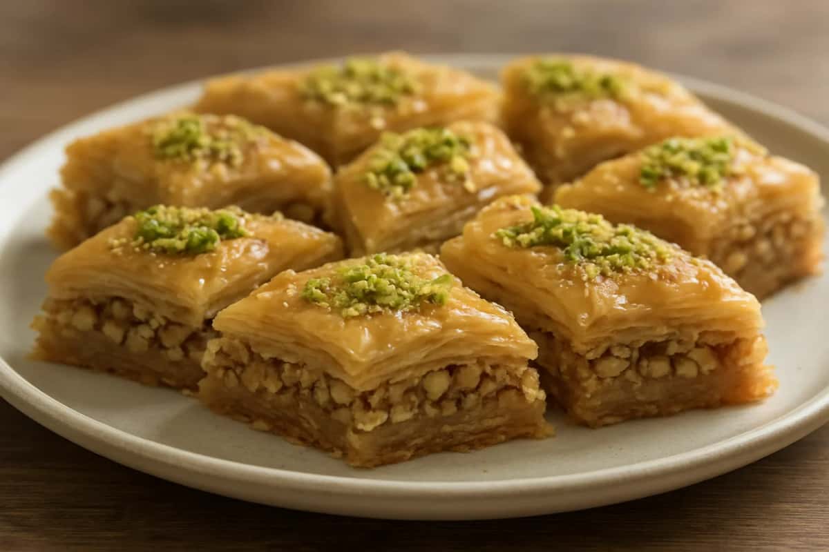 Losanges de baklawa tunisienne aux amandes et pistaches