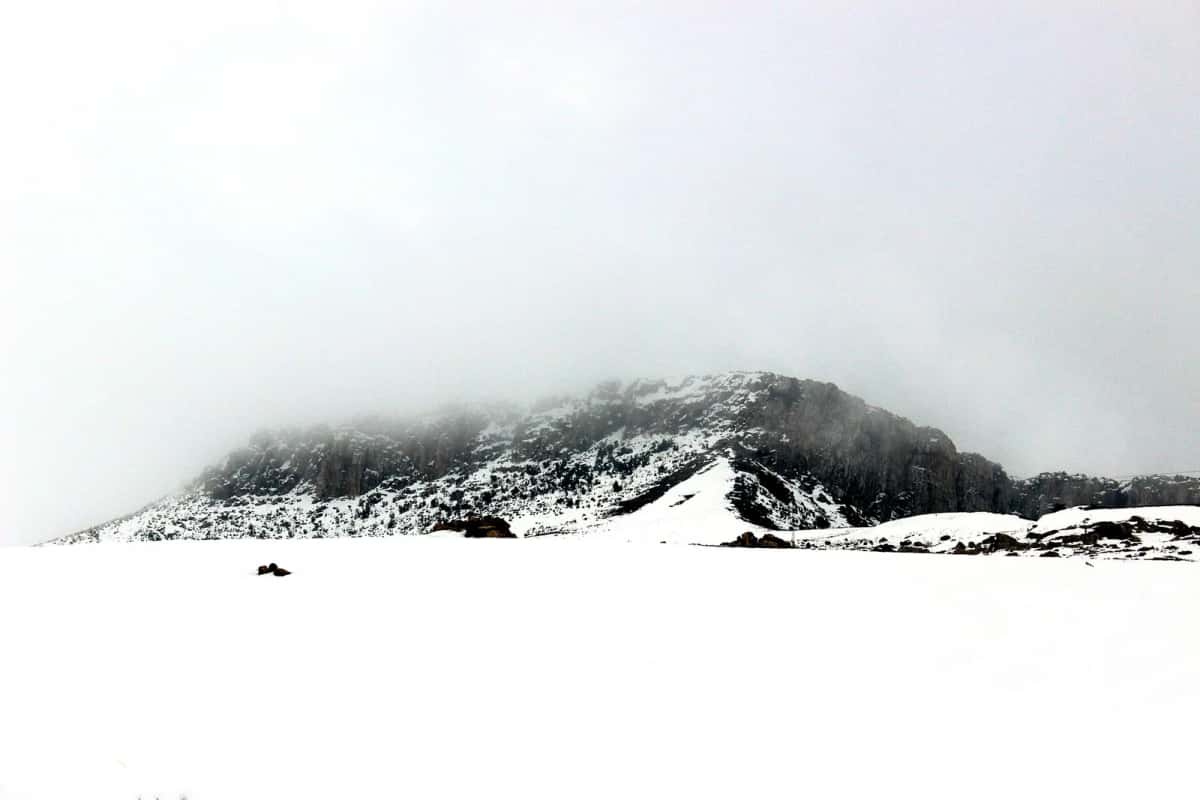Neige sur les hauteurs du Kef, dans le nord-ouest tunisien, en janvier