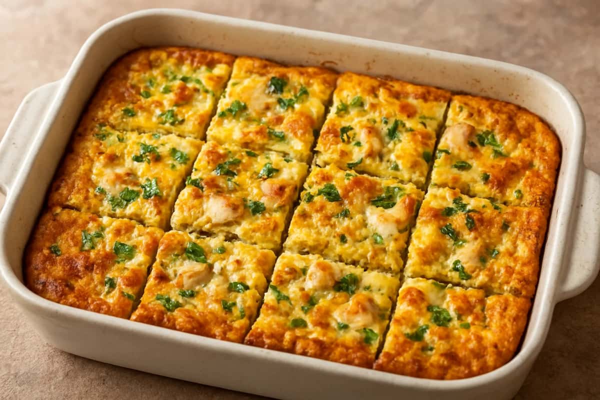 Tajine tunisien : omelette épaisse cuite au four, découpée en parts